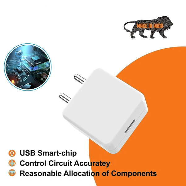 Perfect 30W Fast Charger | USB to Type-C Cable 6A | Travel Adapter (White)