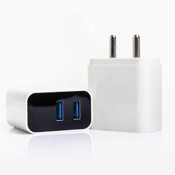 Perfect PF-003 Fast Charger | Dual Port Charger | 3.1A Type-C USB Cable | Travel Adapter (White)