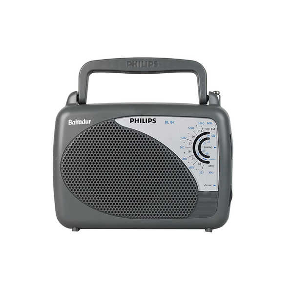 Philips Radio DL167/94 with MW/SW/FM Bands Bahadur (Grey)