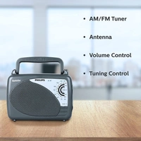 Philips Radio DL167/94 with MW/SW/FM Bands Bahadur (Grey)