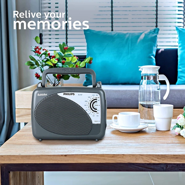 Philips Radio DL167/94 with MW/SW/FM Bands Bahadur (Grey)