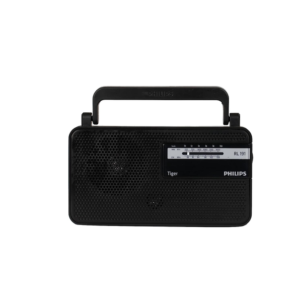 Philips Tiger Audio RL191/94 with MW/FM Bands 180mW RMS Sound output Radio with Battery And External 3V DC (Black)