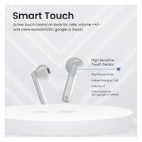 Portronics Harmonics TWINS 25 TWS Earbuds with ENC, Bluetooth 5.1, 13mm Driver, 27Hrs Playtime, Type C Charging, Dual Mic.(White)
