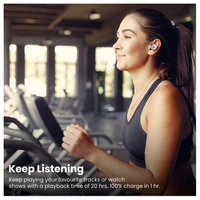 Portronics Harmonics TWINS S3 Smart TWS Bluetooth 5.2 Earbuds with 20 Hrs Playtime, 8mm Drivers, Type C Charging, IPX4 Water Resistant, Low Latency, Lightweight Design(White)