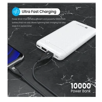 Portronics Power Brick II 10000 mAh, 2.4A 12w Slim Power Bank with Dual USB Output Port for iPhone, Anrdoid & Other Devices (White)