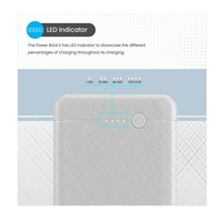 Portronics Power Brick II 10000 mAh, 2.4A 12w Slim Power Bank with Dual USB Output Port for iPhone, Anrdoid & Other Devices (White)