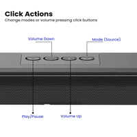 Portronics Radian 16W Bluetooth Stereo Soundbar with Multicolour LED Lights, in-Built FM Radio, Built in Mic, Aux in 3.5mm, Micro SD Slot(Black)