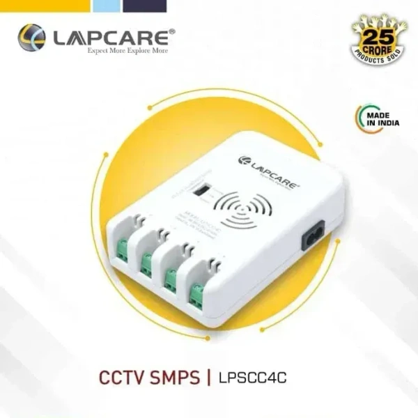 LAPCARE CCTV SMPS 4 Channel Multiport (LCC-303) Power Supply Adapter for up to 4 CCTV Cameras 12v SMPS with Multi Port for CCTV Security Bullet & Dome Camera Indoor or Outdoor Security Surveillance Cameras