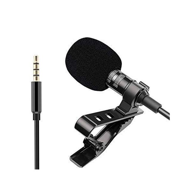 RD M-1 India Caller mic 1.5mm /Clip Microphone for YouTube, Collar Mike, Voice Recording (Black)