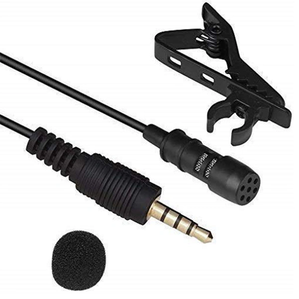 RD M-1 India Caller mic 1.5mm /Clip Microphone for YouTube, Collar Mike, Voice Recording (Black)