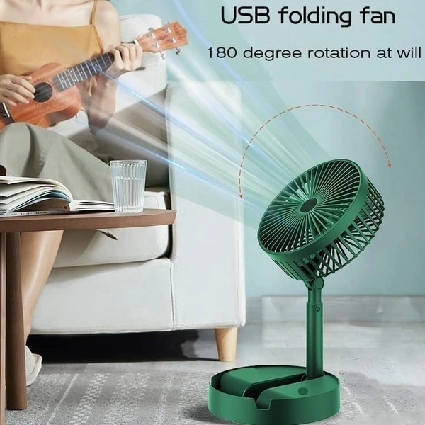 VEV Portable Folding Fan Standing Pedestal USB Fan Cooling Portable Desk Fan For Home, Camping, Outdoor and Office, 6.5-Inch