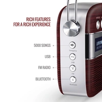Carvaan Saregama Carvaan Marathi - Portable Music Player with 5000 Preloaded Songs, FM/Bluetooth/USB/Rechargeable Battery (Cherrywood Red)