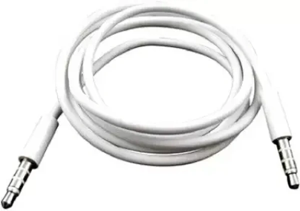 Shreyam SE-188 AUX Cable with 3.5MM Connector | 3M Cable Length (White) - White, 3M