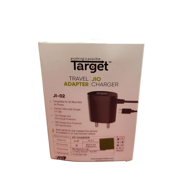 Target JI-02 | 1.8A | Travel Adapter | JIO Charger (Black)