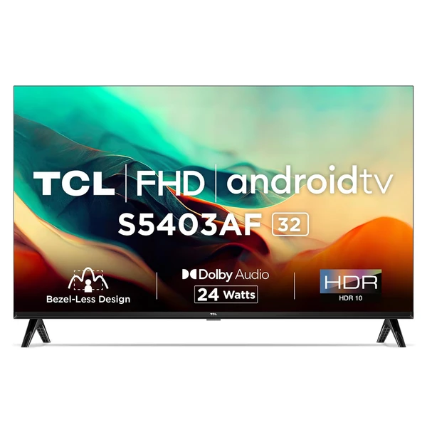 TCL 32 inches Bezel-Less S Series FHD Smart Android LED TV 32S5403AF (Black)