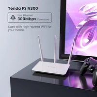TENDA F3 Wireless Router 300 Mbps Router Single Band (White)