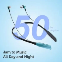 Tigotech  JAZZ Upto 50 Hours Playtime With Type C Charger | 10mm Driver Bluetooth Headset  (Black)