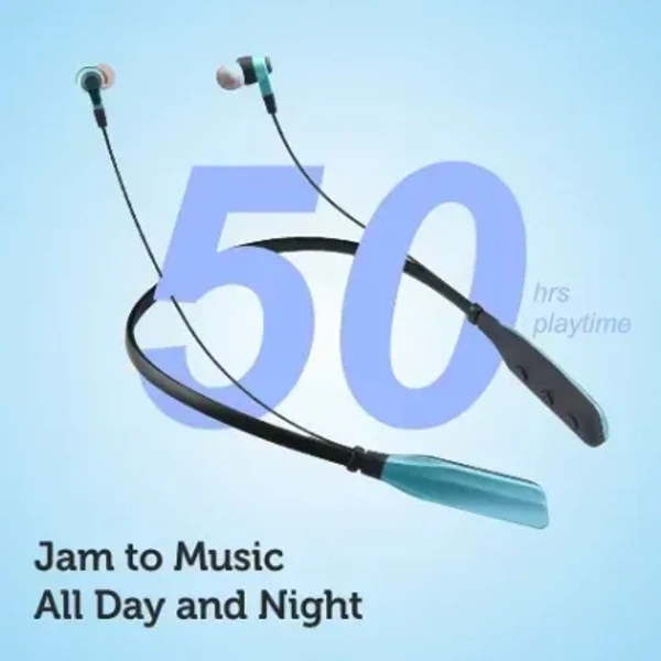 Tigotech  JAZZ Upto 50 Hours Playtime With Type C Charger | 10mm Driver Bluetooth Headset  (Black)