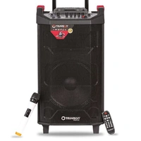 Truvison DJ-SOUNDBANK Black Beauty Wooden Karaoke Party Speaker Portable Multimedia Bluetooth, USB, SD, TF, AUX, P.A. System, 6 Hour Battery Backup (Black)