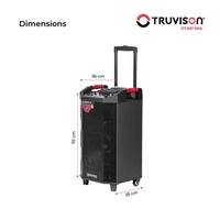 Truvison DJ-SOUNDBANK Black Beauty Wooden Karaoke Party Speaker Portable Multimedia Bluetooth, USB, SD, TF, AUX, P.A. System, 6 Hour Battery Backup (Black)