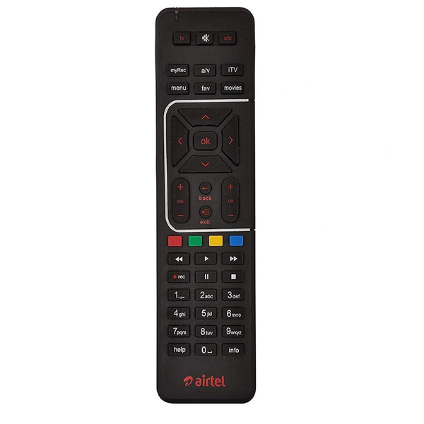 VEV Airtel Remote Compatible for Airtel Digital TV Remote Work with HD/SD Set Top Box (Black)