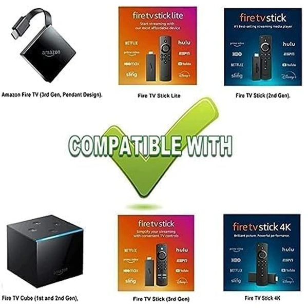 VEV Amazon Remote Control Compatible for Amazon Fire tv Stick (Pairing Manual Will be Back Side Remote Control) (Black)