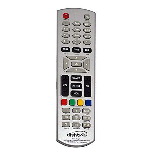 VEV Dish TV Remote Compatible for Dish TV Set Top Box (Sliver)