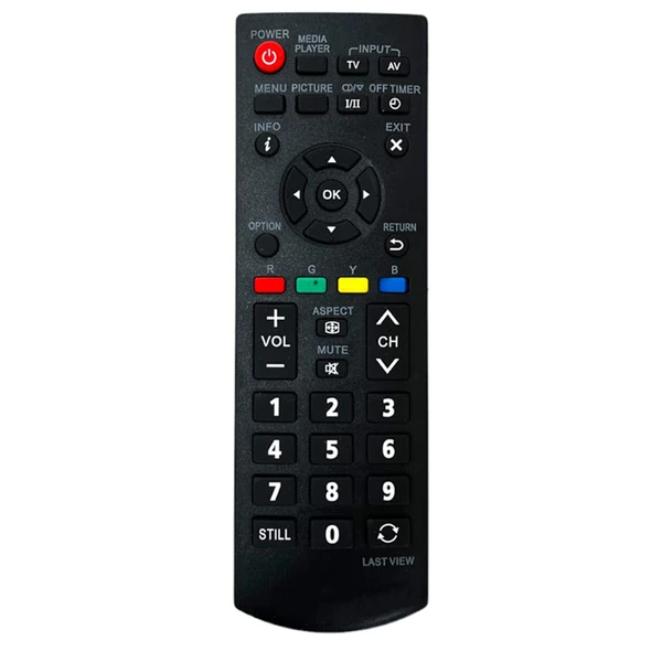 VEV Panasonic Remote Compatible for Panasonic Tv Remote Suitable for LCD LED Panasonic Television Remote Control - Match Exactly Previous Remote (Black)