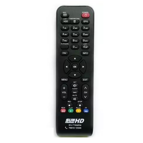 VEV Sun Direct Remote Compatible for Sun Direct HD Remote Control DTH Set Top Box All LED/LCD HD TV (Black)