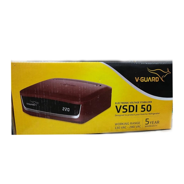 V-Guard VSDI 50 Digital Voltage Stabilizer for Refrigerator (Red Cherry)
