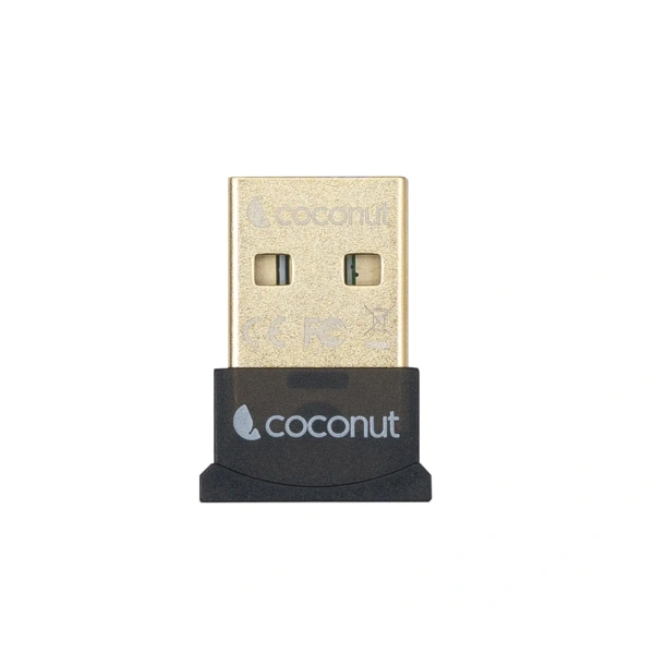 COCONUT Coconut WA03 Bluetooth Wireless Adapter, Bluetooth ver5.0, Gold Plated (Black) - Black