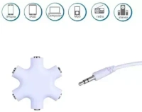 Super CRP CR-117 6 Port Rockstar Multipurpose Headphone 3.5mm Jack  For Compatible With Mobile, Laptop, Tablet, Computer. Phone Converter Phone Converter (Android & iOS) 