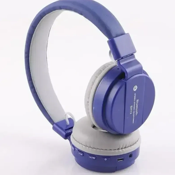VEV SH-12 Wireless Bluetooth Headphones On Ear, Lightweight & Foldable.SD Card,TF, AUX, Supported (Blue) - Blue