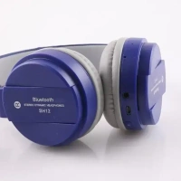 VEV SH-12 Wireless Bluetooth Headphones On Ear, Lightweight & Foldable.SD Card,TF, AUX, Supported (Blue) - Blue