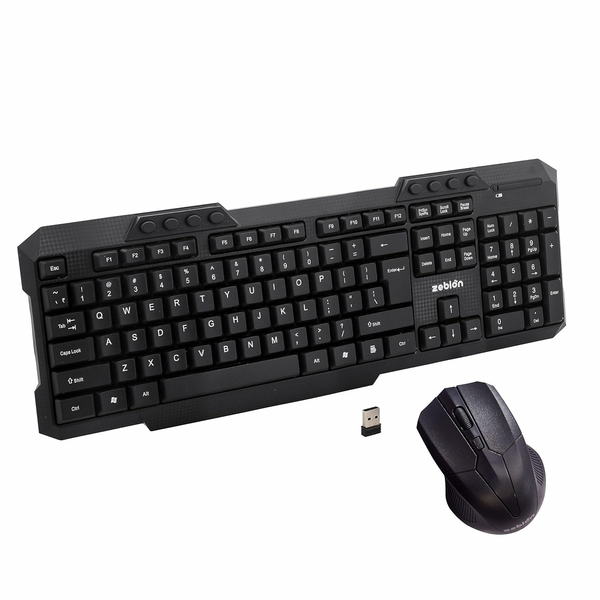ZEBION G2400 Wireless Keyboard Mouse Combo with Nano Receiver, Slim, Elegant and Ergonomic chiclet Design, Tested with Over 1 Million keystrokes and clicks (Black)
