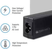Zebronics Zeb- LA551719065L 65W Laptop Adapter 5.5x1.7mm Connector (Black)