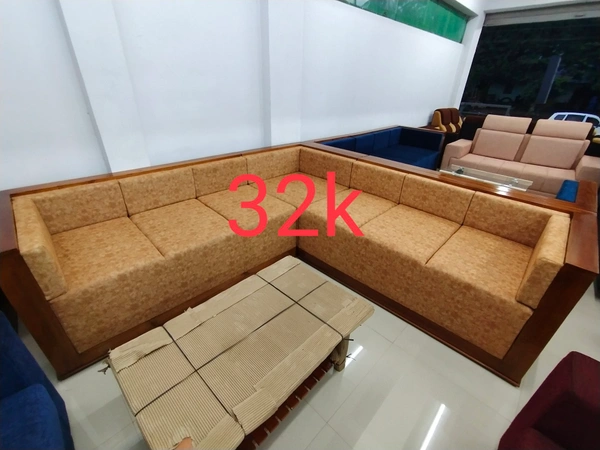 Ministers Cottage Model Wood Sofa Set - golden, large