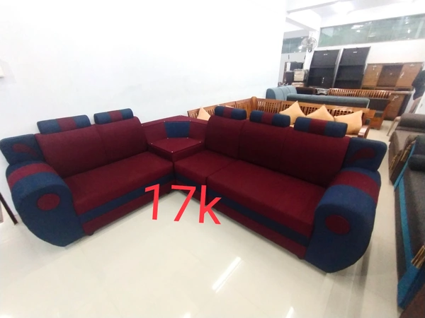 Sofa Set - blue with red shade, large