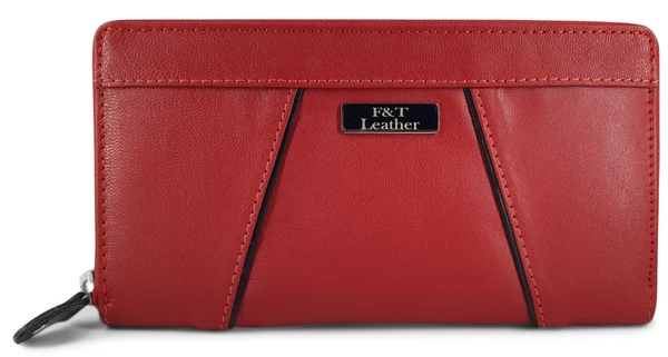 F&T Leather Genuine Leather Formal clutch | Maroon, Metallic Zipper (FT3004C) - 7.8 Inch, Wine Red, Wine Red, 1 Clutch, Flavour and Trends Pvt. Ltd., 185gm, Clutch