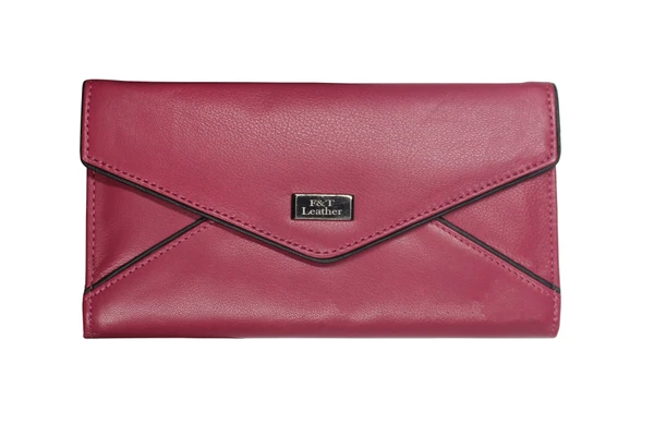 F&T Leather Genuine Leather Formal standard RFID Secured clutch (FT3005C) - 7.48 Inch, Hot Pink, Hot Pink, 1 Clutch, Flavour and Trends Pvt. Ltd., 185gm, Clutch