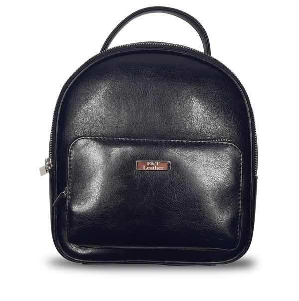 F&T Leather Stylish Genuine leather Backpack (FT6005) - 3.8L, Black, Black, 1 backpack, Flavour and Trends Pvt. Ltd., 485gm, Backpack