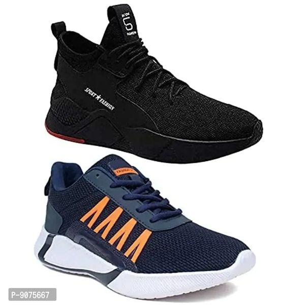 DEFLOW Combo Pack of 2 Multicolor Casual Sports Running Shoes for Men's (Combo-(2)-181-147) - 10UK