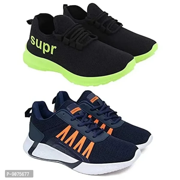 DEFLOW Combo Pack of 2 Multicolor Casual Sports Running Shoes for Men's (Combo-(2)-181-162) - 8UK
