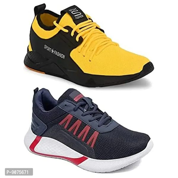 DEFLOW Combo Pack of 2 Multicolor Casual Sports Running Shoes for Men's (Combo-(2)-178-198) - 7UK