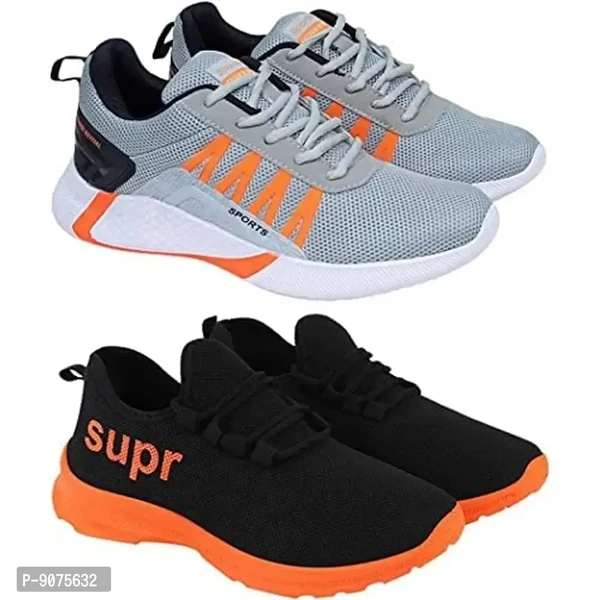 DEFLOW Combo Pack of 2 Multicolor Sports Running Shoes for Men's (Combo-(2)-179-163) - 6UK