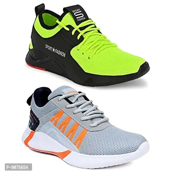 DEFLOW Combo Pack of 2 Multicolor Casual Sports Running Shoes for Men's (Combo-(2)-179-197) - 10UK