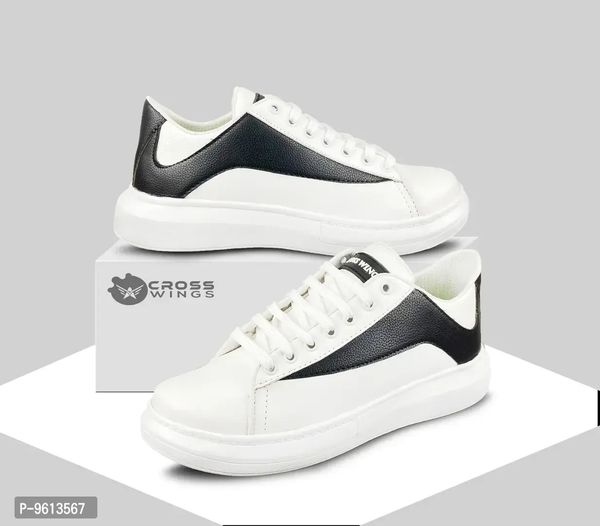 Stylish Fancy Synthetic Leather Casual Sneakers Shoes For Men - 9UK