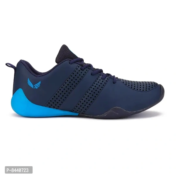 Trendy Resin Navy Blue Running Walking Gym And Hiking Sports Shoes For Men - Navy Blue, 8UK