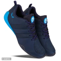 Trendy Resin Navy Blue Running Walking Gym And Hiking Sports Shoes For Men - Navy Blue, 8UK