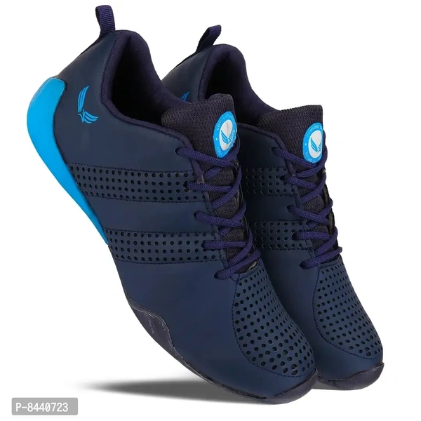 Trendy Resin Navy Blue Running Walking Gym And Hiking Sports Shoes For Men - Navy Blue, 8UK